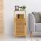 Wicker Bathroom Storage Floor Cabinet With Door And Shelf Corner Cabinet
